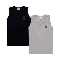 kit 2 camisas regatas infantil menino com aplique cores sortidas tamanhos 1 2 3 4 6 8