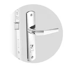 Fechadura Externa com Maçaneta Cromada para Porta — Soprano Popline Inox, 40mm, 2 Chaves