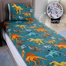 Lençol Solteiro 02 Peças Estampado 100% Poliéster - Várias Estampas