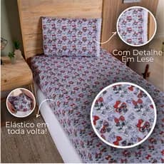 Jogo De Lençol Cortesia Solteiro Estampado 2 Peças Barato