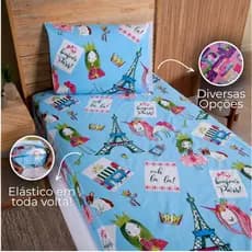 Jogo De Cama Infantil Dinossauro Princesa Fadinha Sereia Coração Unicórnio - Diversas Estampas