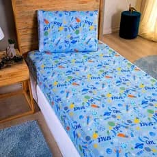 Jogo De Lençol Solteiro 2 Peças Microfibra Infantil Menino Menina Várias Estampas Macio Com Elástico