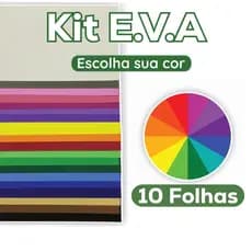EVA 40x48cm Kit 10 Folhas | Você Escolhe a Cor que Preferir – Artesanato, Decoração, Escolar / Make+