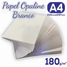 Papel Opaline 180g A4 Pacote com 25/50 Folhas OffSet Branco Folha lisa 210x297 Laser e Jato de tinta