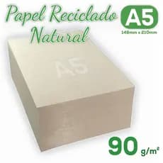 Papel Reciclado A5 90g Pacote com 200 folhas - Eco Premium 148x210mm /Jato de tinta e Laser