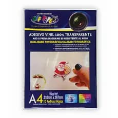 Adesivo Vinil 100% Transparente A4 110g - Pacote com 10/20 Folhas | OffPaper  P/ Jato de tinta
