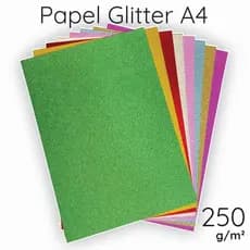Papel Glitter Metálico A4 250g Pct com 10 Folhas - Topo de bolo, Personalizados, Artesanato | OffPaper