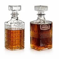Garrafa Vidro Whisky Relevo Licoreira Licor Vinho Retro Decoração Luxo Bar Argyle 1L Tampa Hermética