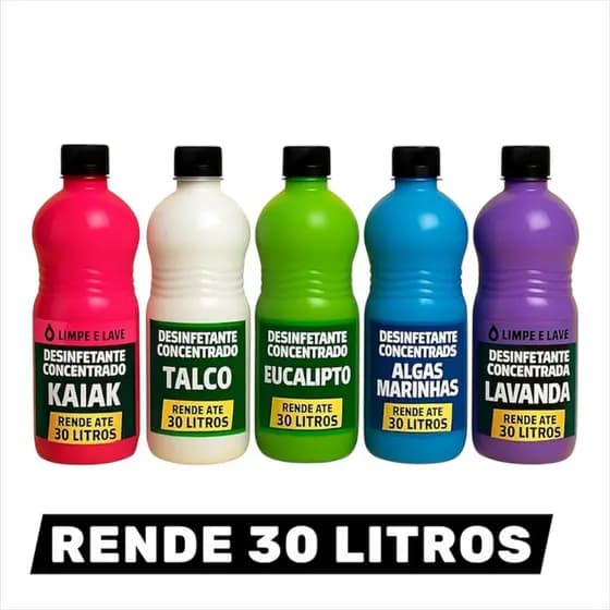 Base Desinfetante Concentrada Rende até 30L com Perfume Premium