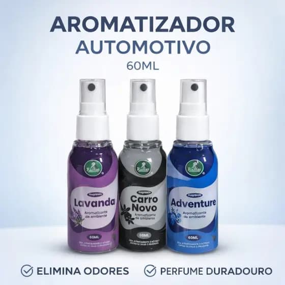 Aromatizador Carro Spray 60ml Perfume Automotivo