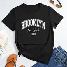 T-Shirt Feminina Estampada Brooklyn New York Camiseta 100% Algodão