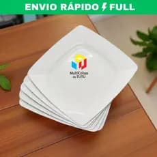 Prato Quadrado de Plástico para Refeições Reforçados Festas e Eventos Reutilizável Prático