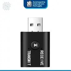 Receptor e Transmissor de Áudio Bluetooth 2 Em 1 Bt 5.0 Usb para TV