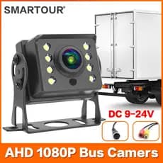 Smartour Night Vision HD 8 LED AHD 1920 * 1080P Tampa Frontal Do Veículo Traseiro Câmera Para Caminhão De Carro