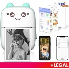 Impressora Térmica Portátil Compacta com Design Animado – Impressora Sem Fio para Fotos+5 Rolo Papel
