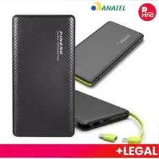 Carregador Portátil Pineng Power Bank 10.000mah com adaptador iPhone,V8