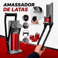 Amassador De Latas 475ml Compactador Abridor De Garrafas Para Reciclagem Cerveja Guarana Latinha Marca Kururuá