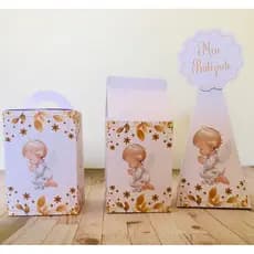 Kit Caixas Personalizadas Batizado básico Caixinha Batismo anjo