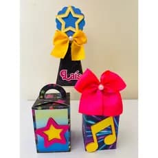 Kit Caixas Festa Neon Pegue e Monte | 3 Modelos | Personalizadas