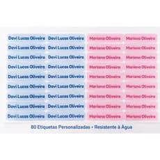 Kit 88 Etiquetas Escolares Personalizadas | Nome | À Prova d’Água | Papel Adesivo Gloss