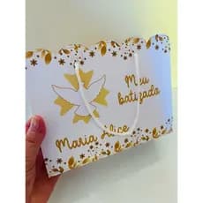 Sacola Personalizada Batizado | Crisma | Primeira Eucaristia | Espírito Santo com Nome | Lembrancinha