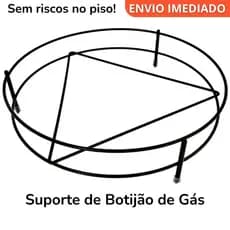 Suporte para Botijão de Gás Preto Base Reforçada