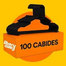 Cabide Adulto Kit 100 Organizador de roupas Reforçados preto
