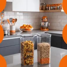 Kit 2 Potes Hermético 2,3litros Armazenar Alimento Organizar Libery Casa
