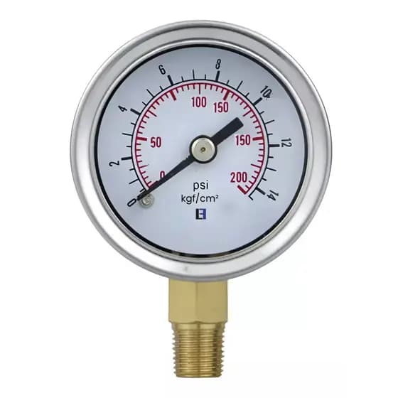 Manômetro De Pressão Com Glicerina 0 A 14 Bar / 0 A 200 Psi