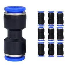 União Emenda Reta 8mm Pneumática Engate Rápido 10 Peças