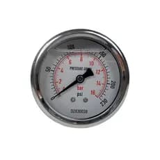 Manômetro Horizontal Glicerina 63mm Rosca 1/4 Escala 0-16 bar