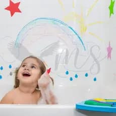 Kit 6 Giz Caneta Rabisca Apaga Cores Azulejo Banho Infantil