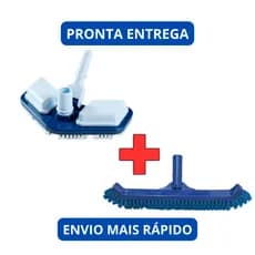 Kit Aspirador De Piscina Asa Delta  + Escova Curva Limpeza Todos Tipos De Piscina o MAIS EFICIENTE