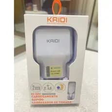 Carregador Kaidi Fonte 2 USB + Cabo Iphone/Cabo V8/Cabo Type-c KD-605c
