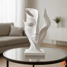 Escultura Decorativa Abstrata Rosto Moderno 15cm – Decoração Sofisticada