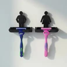 KIT 2 Suportes de Parede para Barbeador, Porta Lâmina Banheiro Organizador Masculino/Feminino