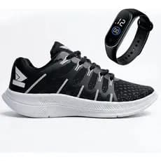 Kit Tênis Esportivo Unissex Corrida Antiderrapante + Relógio
