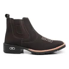 Botina Texana Costurada Masculina Country Couro Conforto Fazendeiro Cowboy Antiderrapante Bota Coturno Tratorado