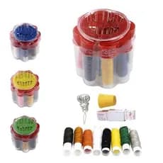 Kit Costura Viagem Linha Agulha Fita Metrica - Redondo - Kit c/ 24 Peças