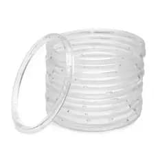 Argola de Plástico Acrílica - Transparente - 100mm - 24 Peças