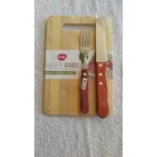 Kit Churrasco Stolf Tábua de Corte Eco Pop Garfo e Faca Completo Presente Churrasqueira Utensílios