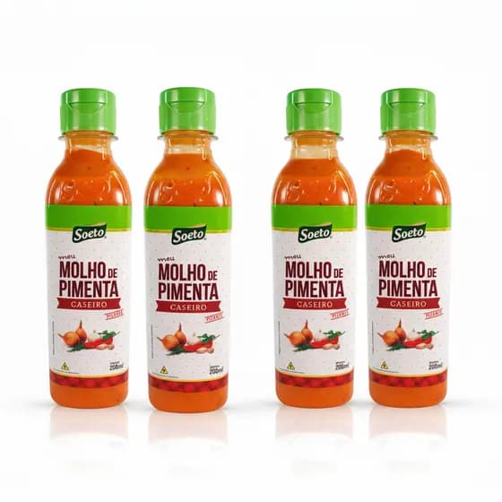Molhos de Pimenta Caseiro Picante 200ml Soeto Dedo d Moça Carne Assada Tempero Salgado Petisco