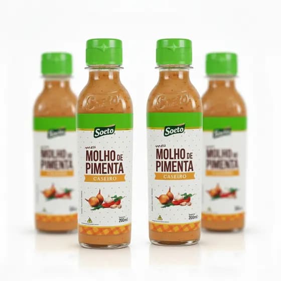 Molho de Pimenta Caseiro 200ml Soeto Dedo Moça Carne Assada Tempero Salgado Lanche Petisco