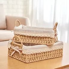 Conjunto 2 Cestos Organizadores Bambu