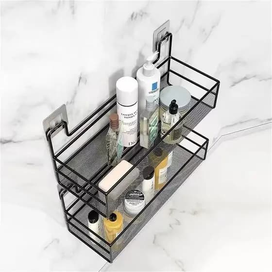 Suporte Organizador de canto Prateleira de banheiro shampoo suporte adesivo para parede para cozinha e banheiro Multiuso À prova de ferrugem