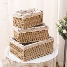 Conjunto 3 Cestos Organizadores Bambu