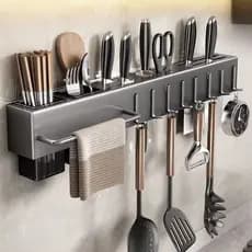 NOVO:Suporte Para Armazenamento De Facas Ganchos Talheres Utensílios De Cozinha De Ferro