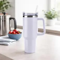 Copo garrafa Térmica Inox 1200ml Parede Dupla tampa Canudo Premium