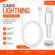 Cabo Lightning para iPhone 1 Metro USB Carregamento Rápido Carregador Cabo de Dados Compatível iPhone iPad