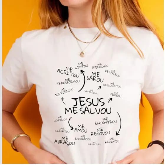 Camiseta Feminina Básica Tshirt Casual Estilo Diário Cristã Jesus (P ao GG)